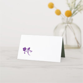 Tarjeta De Asiento Boda Secret Garden Purple Floral Sage Lovebirds