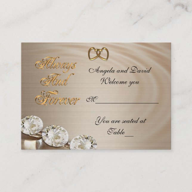 tarjeta de asiento boda siempre y para siempre, di (Anverso)