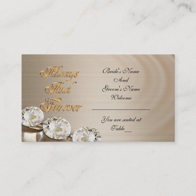 tarjeta de asiento boda siempre y para siempre, di (Anverso)
