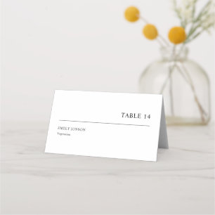 Tarjeta De Asiento Boda simple de elección de comidas