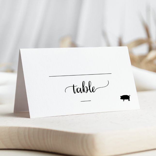 Tarjeta De Asiento Boda simple de opciones de carne de cerdo para cal (Subido por el creador)