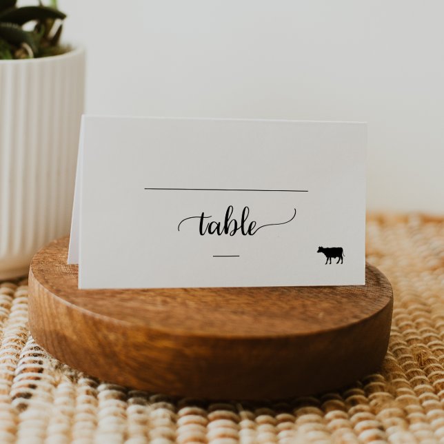 Tarjeta De Asiento Boda simple de opciones de carne de ternera de cal (Subido por el creador)