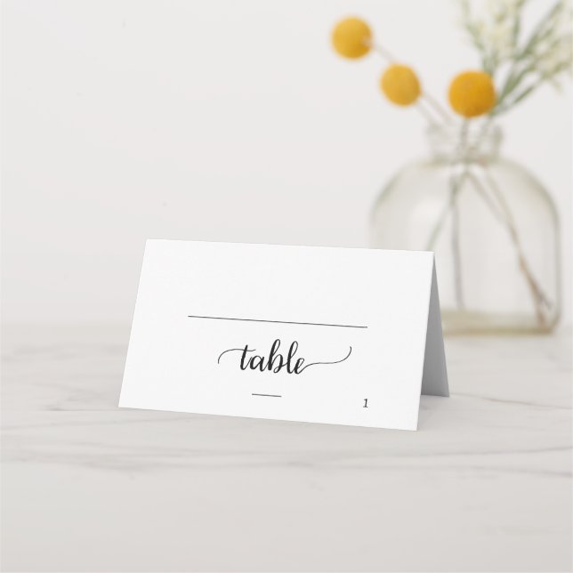Tarjeta De Asiento Boda simple de opciones de comidas de caligrafía n (Anverso)