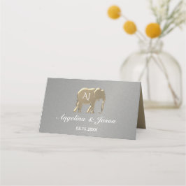 Tarjeta De Asiento Boda Simple de Plata