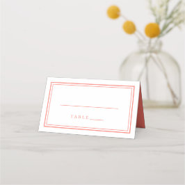 Tarjeta De Asiento Boda Simple Minimalista Moderno Coral Vivo
