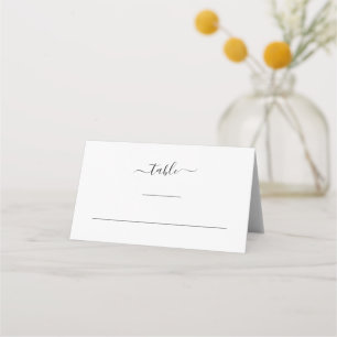 Tarjeta De Asiento Boda Simple Moderna y Elegante en Blanco y Negro