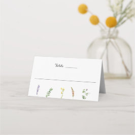 Tarjeta De Asiento Boda Simple Rústica Floral Boho Flor Silvestre