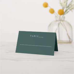 Tarjeta De Asiento Boda Simple Verde Esmeralda Clásico