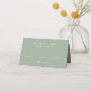 Tarjeta De Asiento Boda Simple Verde Sage Moderno