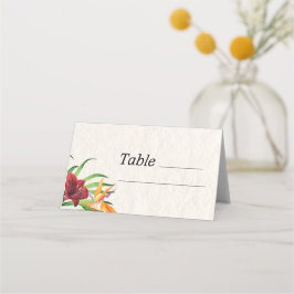 Tarjeta De Asiento Boda tropical de acuarela