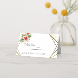 Tarjeta De Asiento Boda Tropical de Hibiscus