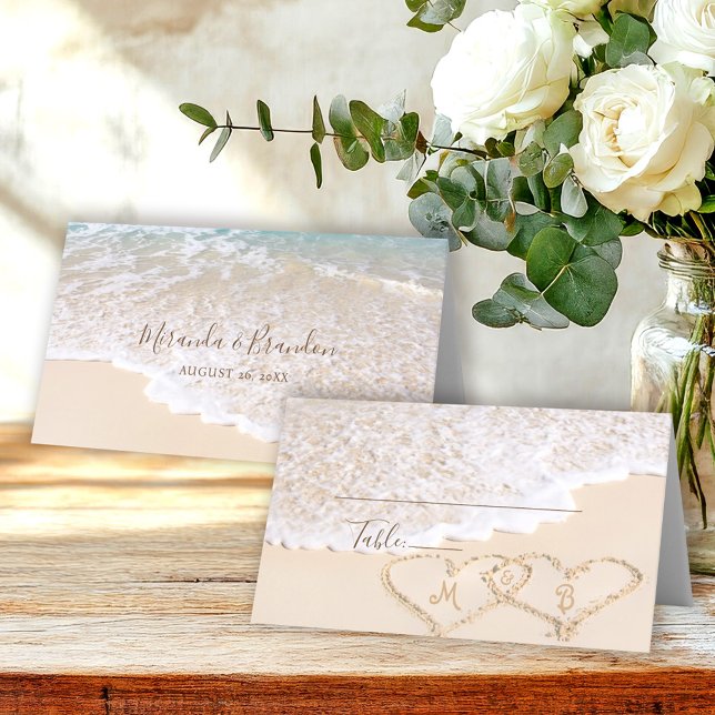 Tarjeta De Asiento Boda Tropical de Olas del Océano Azul (Subido por el creador)