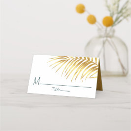 Tarjeta De Asiento Boda Tropical Gold Personalizado