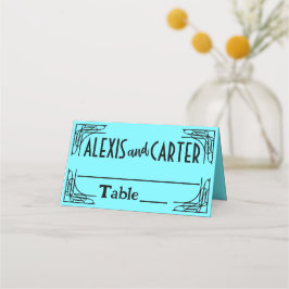 Tarjeta De Asiento Boda turquesa de los años 20