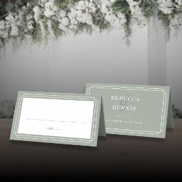 Tarjeta De Asiento Boda verde clásico Art Deco Sage