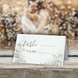 Tarjeta De Asiento Boda verde de Eucalyptus Sage