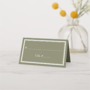 Tarjeta De Asiento Boda Verde Minimalista Moderna de Frontera