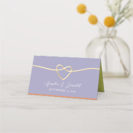 Tarjeta De Asiento Boda Verde Naranja Púrpura Cítrico