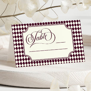 Tarjeta De Asiento Boda Vintage Marfil Vino Dinero Antiguo de Lujo