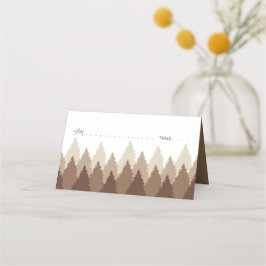 Tarjeta De Asiento Boda Woodland Forest Range Brown