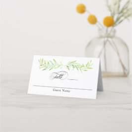 Tarjeta De Asiento Boda Wreath de Watercolor Greenery Laurel