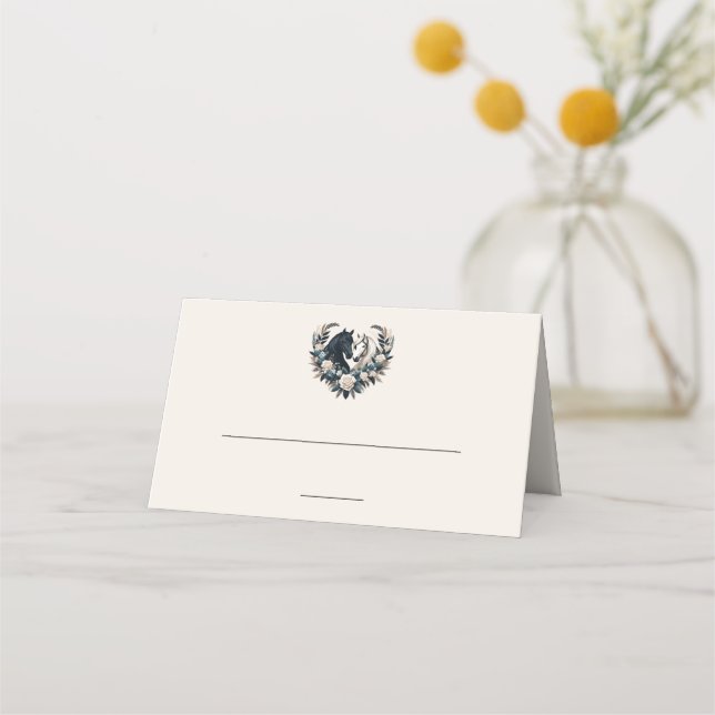 Tarjeta De Asiento Bodas de campo-caballos enamorados (Reverso)