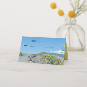 Tarjeta De Asiento Bodas girasoles juntos carretera de montaña occide