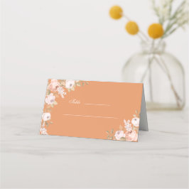 Tarjeta De Asiento Boho Apricot Peonies Boda Place Card