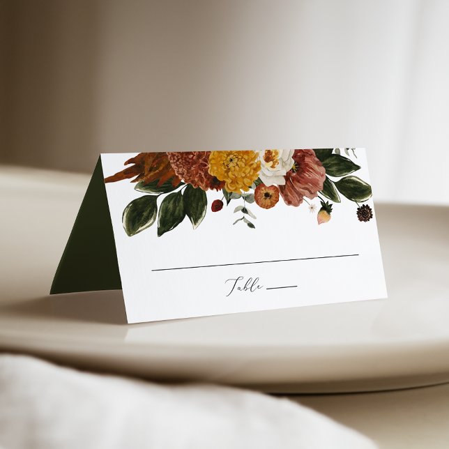 Tarjeta De Asiento Boho Autumn Floral Boda (Subido por el creador)