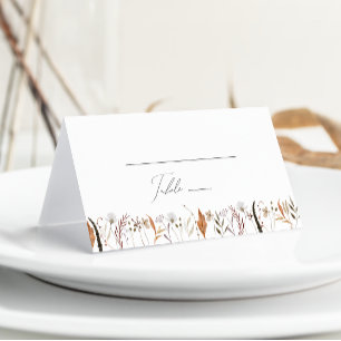 Tarjeta De Asiento Boho Autumn Wildflower Doblado