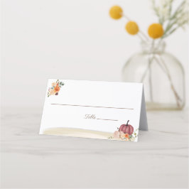 Tarjeta De Asiento Boho Beach Pumpkin Floral Boda Mesa