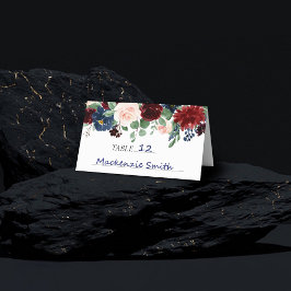 Tarjeta De Asiento Boho Bloom | Garland de la Marina Rojo y Rústica d