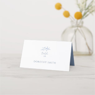 Tarjeta De Asiento Boho Boda celeste