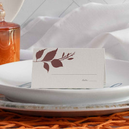 Tarjeta De Asiento Boho Burgundy Foliage Boda Place Card