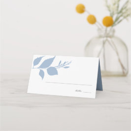 Tarjeta De Asiento Boho Dusty Blue Foliage Boda Place Card