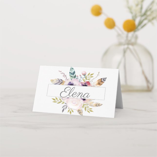 Tarjeta De Asiento Boho elegante Wedding Collection (Anverso)