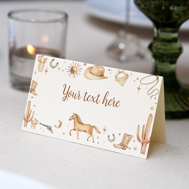 Tarjeta De Asiento Boho First Rodeo Birday Place Card (Subido por el creador)