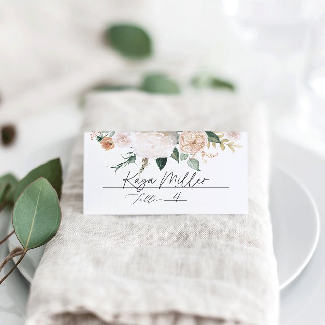 Tarjeta De Asiento Boho florece Boda floral moderno (Subido por el creador)
