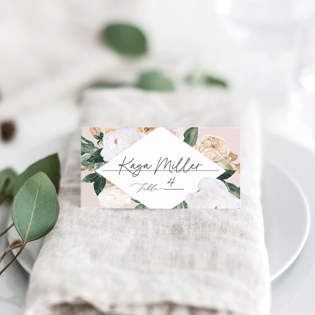 Tarjeta De Asiento Boho florece floral moderna (Subido por el creador)