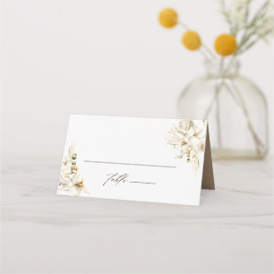 Tarjeta De Asiento Boho Pampas Grass Orchid Floral Boda