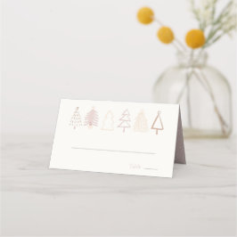 Tarjeta De Asiento Boho Pink Christmas Trees Holiday