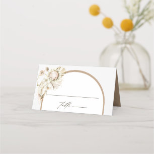 Tarjeta De Asiento Boho Protea Pampas Boda de Grass Floral