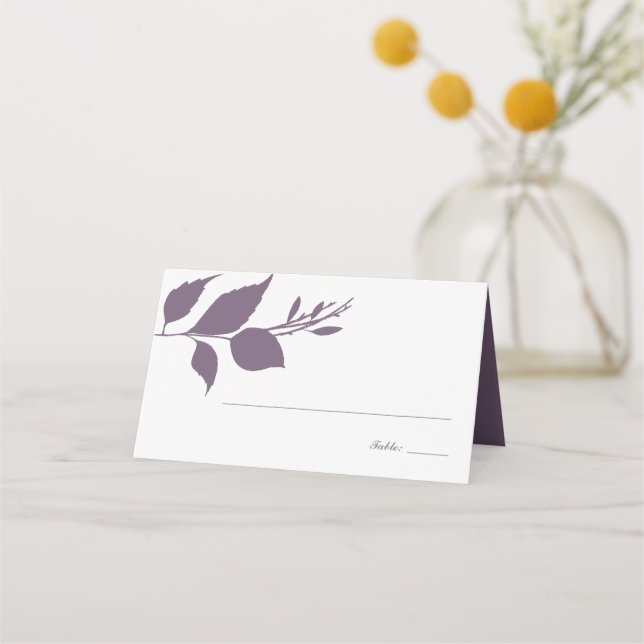 Tarjeta De Asiento Boho Purple Foliage Boda Place Card (Anverso)