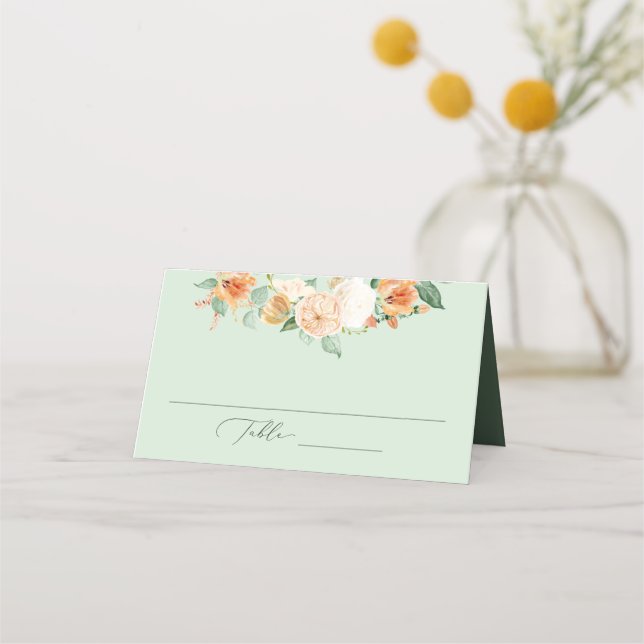 Tarjeta De Asiento Boho Sage Green Greeneration Boda Floral (Anverso)