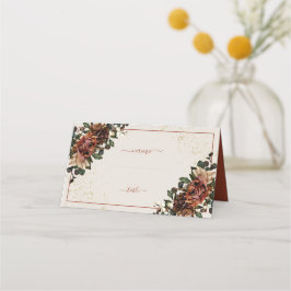 Tarjeta De Asiento Boho Terracotta Greenery Boda Floral