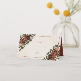 Tarjeta De Asiento Boho Terracotta Greenery Boda Floral