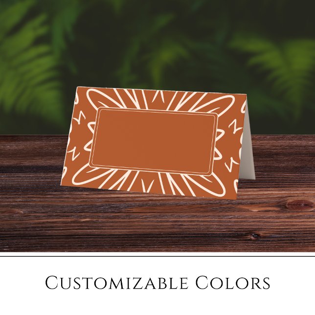 Tarjeta De Asiento Boho Tropical Terracotta Boda Place Cards (Subido por el creador)