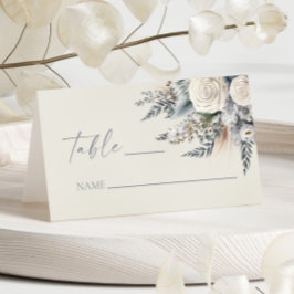 Tarjeta De Asiento Boho White Rose Flor Floral Boda Jardín