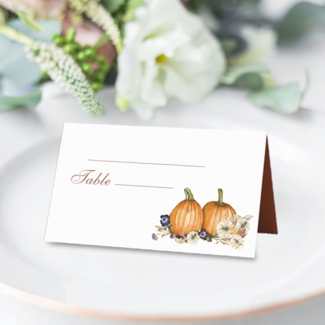 Tarjeta De Asiento Bola de Calabaza Botánica Rustica Otoño Boda otoño (Subido por el creador)