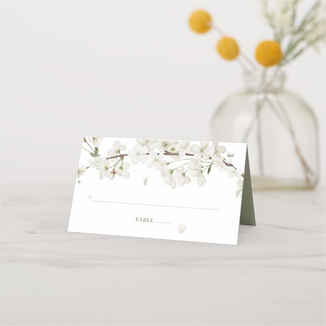 Tarjeta De Asiento Bonito Boda floral Flor blanca (Anverso)